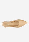 Wojas Beige Leather Heels with Single Strap | 3516254