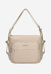 Wojas 2 in 1 Beige Leather Backpack and Handbag | 8012754