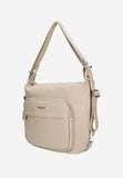 Wojas 2 in 1 Beige Leather Backpack and Handbag | 8012754
