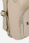 Wojas 2 in 1 Beige Leather Backpack and Handbag | 8012754