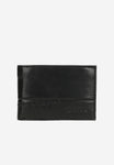 Wojas Black Horizontal Leather Wallet with Logo Pattern | 9111651