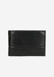 Wojas Black Horizontal Leather Wallet with Logo Pattern | 9111651