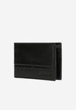 Wojas Black Horizontal Leather Wallet with Logo Pattern | 9111651