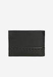 Wojas Black Horizontal Leather Wallet with Logo Pattern | 9111651