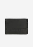 Wojas Black Horizontal Leather Wallet with Logo Pattern | 9111651