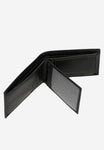 Wojas Black Horizontal Leather Wallet with Logo Pattern | 9111651
