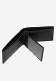 Wojas Black Horizontal Leather Wallet with Logo Pattern | 9111651