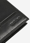 Wojas Black Horizontal Leather Wallet with Logo Pattern | 9111651