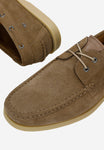 Wojas Beige Velour Leather Loafers-Style Sneakers | 1025664