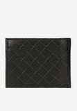Wojas Black Leather Wallet with Logo Pattern | 9110751