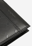 Wojas Black Leather Wallet with Logo Pattern | 9110751
