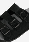 Wojas Black Leather Slide Sandals | 3203321
