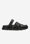 Wojas Black Leather Slide Sandals | 7413551