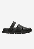 Wojas Black Leather Slide Sandals | 7413551