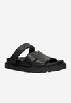 Wojas Black Leather Slide Sandals | 7413551