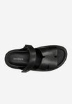 Wojas Black Leather Slide Sandals | 7413551