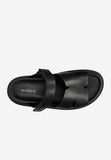 Wojas Black Leather Slide Sandals | 7413551