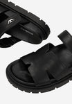 Wojas Black Leather Slide Sandals | 7413551