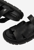 Wojas Black Leather Slide Sandals | 7413551