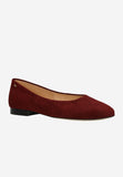 Wojas Burgundy Velour Leather Ballet Flats with Godlen Logo | 4400365