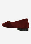 Wojas Burgundy Velour Leather Ballet Flats with Godlen Logo | 4400365