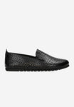 Wojas Black Openwork Leather Loafers | 4610251