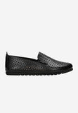Wojas Black Openwork Leather Loafers | 4610251