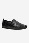 Wojas Black Openwork Leather Loafers | 4610251
