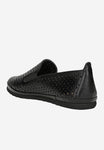 Wojas Black Openwork Leather Loafers | 4610251