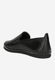 Wojas Black Openwork Leather Loafers | 4610251