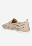 Wojas Beige Openwork Leather Loafers | 4610254