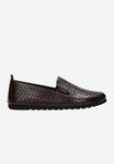 Wojas Brown Openwork Leather Loafers | 4610252