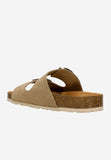 Wojas Beige Velour Leather Slide Sandals | 7407764