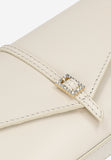 Wojas White Leather Crossbody Bag with Decorative Crystals | 8030250