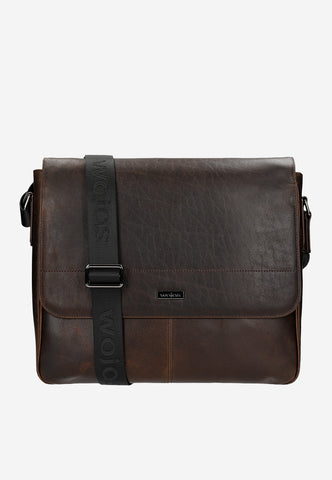 Wojas Large Brown Leather Messenger Bag | 9002542