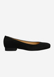 Wojas Black Velour Leather Classic Ballet Flats | 4406961