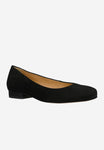 Wojas Black Velour Leather Classic Ballet Flats | 4406961