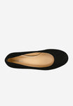Wojas Black Velour Leather Classic Ballet Flats | 4406961