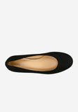Wojas Black Velour Leather Classic Ballet Flats | 4406961