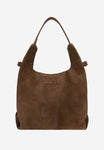 Wojas Dark Brown Velour Leather Tote Bag | 8044662
