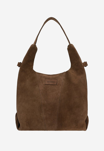 Wojas Dark Brown Velour Leather Tote Bag | 8044662