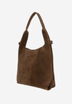 Wojas Dark Brown Velour Leather Tote Bag | 8044662