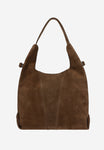 Wojas Dark Brown Velour Leather Tote Bag | 8044662