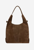 Wojas Dark Brown Velour Leather Tote Bag | 8044662