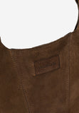 Wojas Dark Brown Velour Leather Tote Bag | 8044662