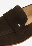 Wojas Chocolate Brown Velour Leather Loafers | 4629862