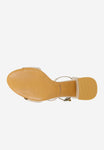 Wojas Beige Leather Open Toe Ankle Strap Block High Heel Sandals | 7623054