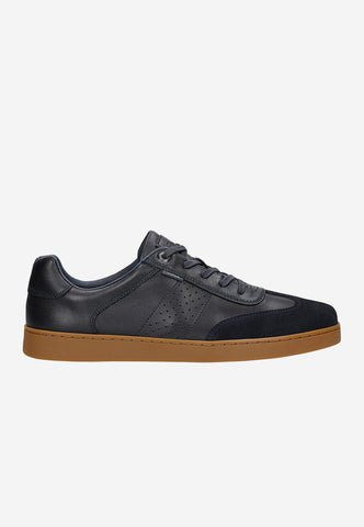Wojas Dark Blue Leather Sneakers | 1025076