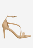 Wojas Beige Leather Ankle Strap High Heels Sandals | 7618854