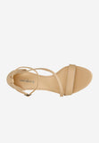 Wojas Beige Leather Ankle Strap High Heels Sandals | 7618854